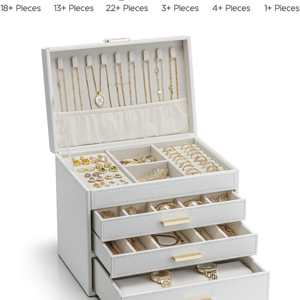 4 Layer Large Jewelry Box - Jewelry Holder Organizer, Jewelry Box Organizer for - Picture 6 of 7
